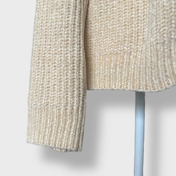 Roxy Sweater Women's Small Beige Cream Velvet Morning Turtle Neck Knit Pullover - Picture 15 of 15
